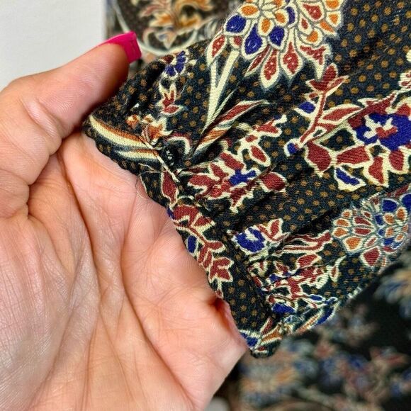 Zara Trafaluc Designer ZARA Floral Long Sleeve Printed Shirt Lined Dress Large - Picture 2 of 8